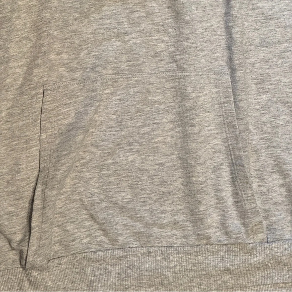 Forever 21 Faux Leather Quilted Shoulder 80s Style Hoodie Grey Black Women's L - Picture 7 of 10